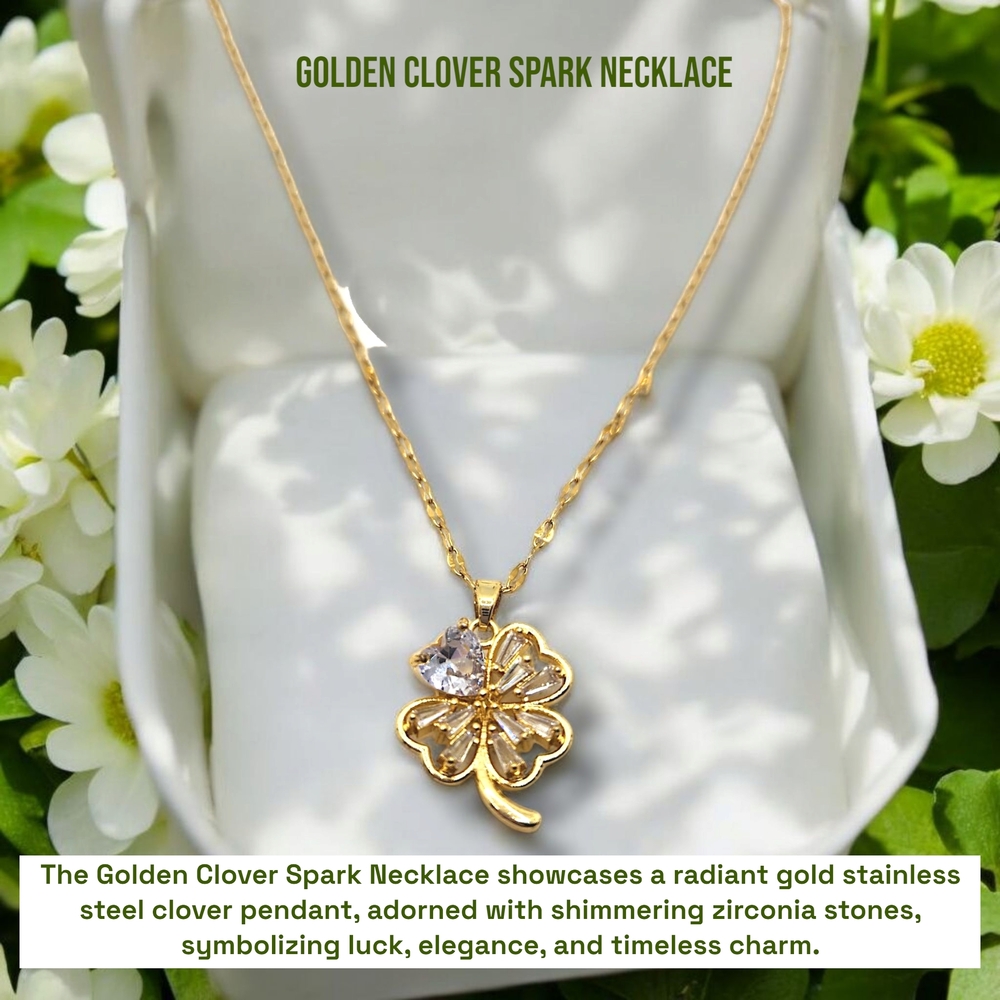 Golden Clover Spark Necklace
